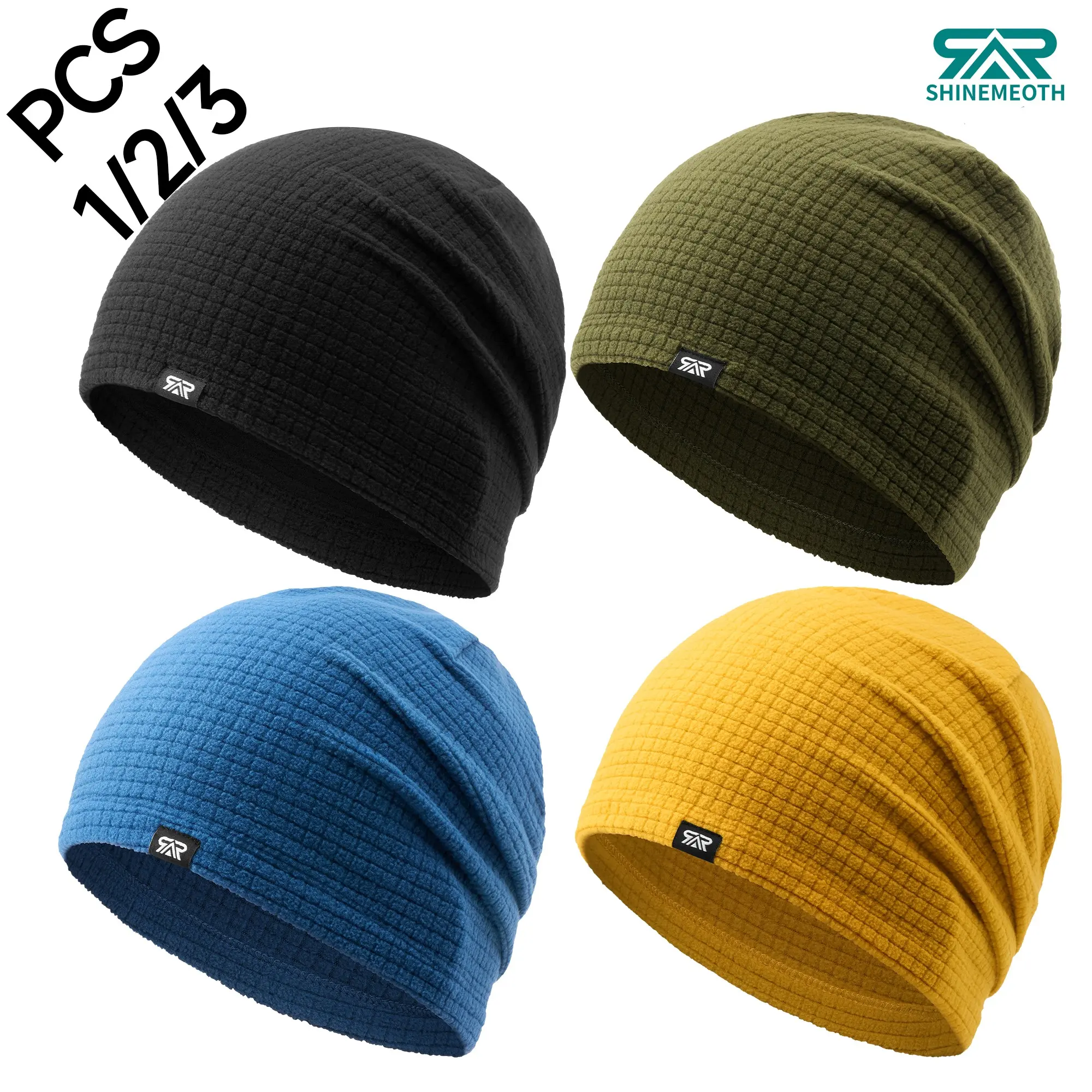 1/2/3 Pack Headwear Windproof Warm Ear Protection Beanie, Outdoor Slip-On Hat, Breathable Sports Cold Weather Cap, Slouchy Beanie for Men Women Warm Lightweight Hard Hat Liner |  Soft Stretch, Lightweight Warm, Anti-Pill;Ski, Commute, Outdoor Work