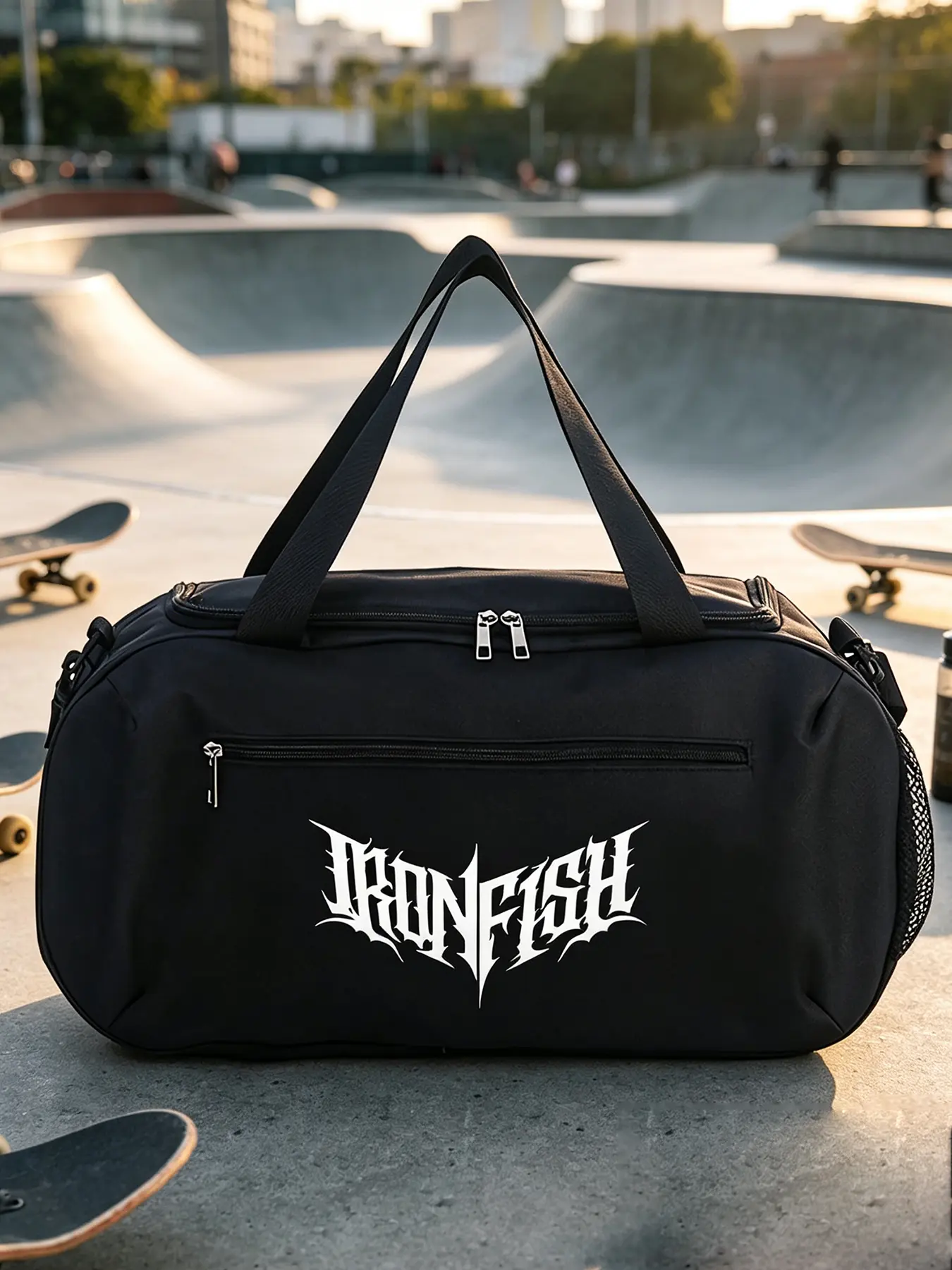 Gothic Metal Print Gym Duffle Bag, Unisex Large Shoulder Travel Bag, Ideal for Sports, School, Commute & Short Trips, Great Gift