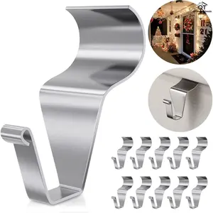 10PC Vinyl Wall Panel Hook Rack, No-Hole Wall Panel Hanging Rack, Heavy-Duty Stainless Steel Wall Panel Hooks, Perfect for Patio and Yard, Vinyl Wall Panel Clips, Great for Outdoor or Holiday Decor, Awesome for Decorating and Storage.