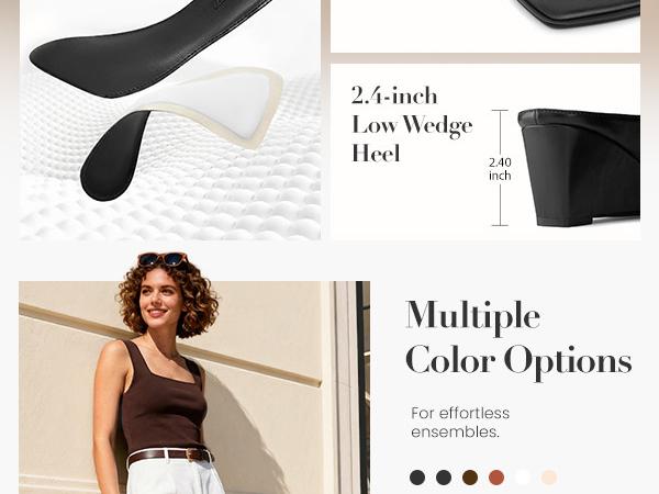 Athlefit Women's Low Wedge Sandals Trendy Dressy Square Open Toe Summer Beach Flip Flops Thong Heeled Sandals SpringStatements