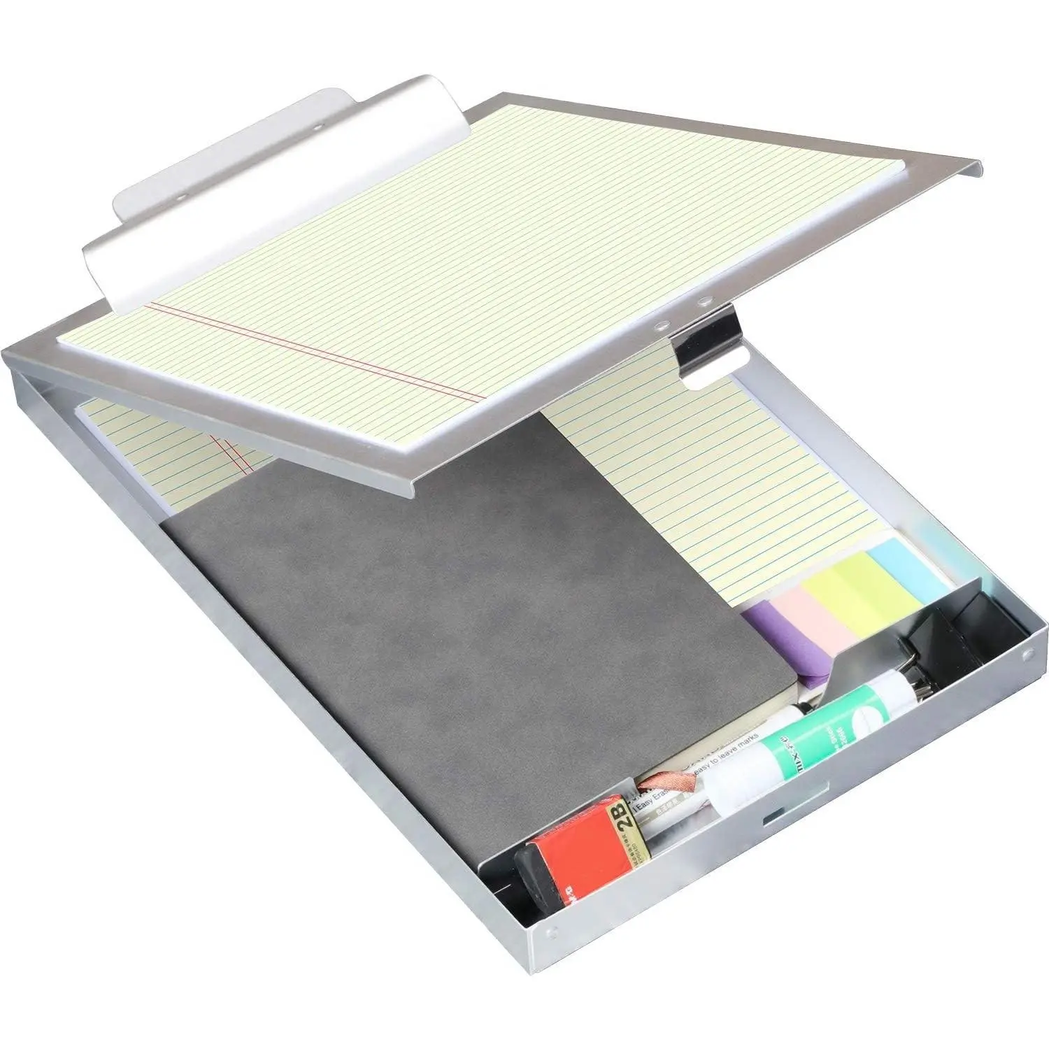 Metal Clipboard with Storage - Letter Size Aluminum Heavy Duty Storage Clipboard with Single Compartment, Great for Office, Jobsite or Classroom