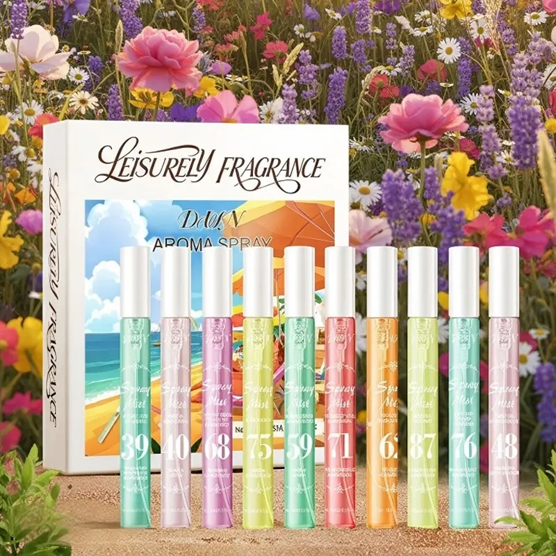 10-Piece Perfume Set, 10 Different Scents, Bright Fruity Floral, Unisex Perfume, Birthday Gift, Christmas Gift, Limited Edition Summer Brazilian Perfume Spray Set, Perfume Mist, Floral & Fruity Scents, Fragrance Sprays