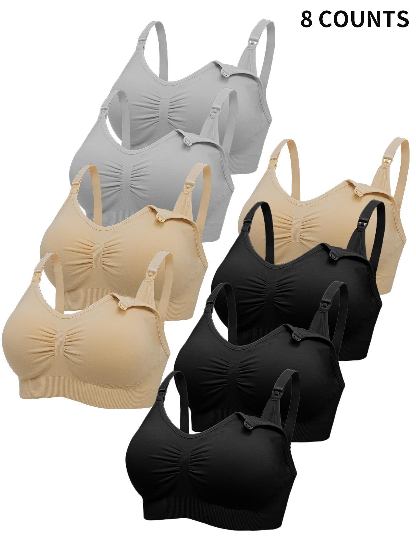 Maternity Solid Ruched Nursing Bra, Lingerie for Breastfeeding, Maternity Lingerie for Everyday Wear