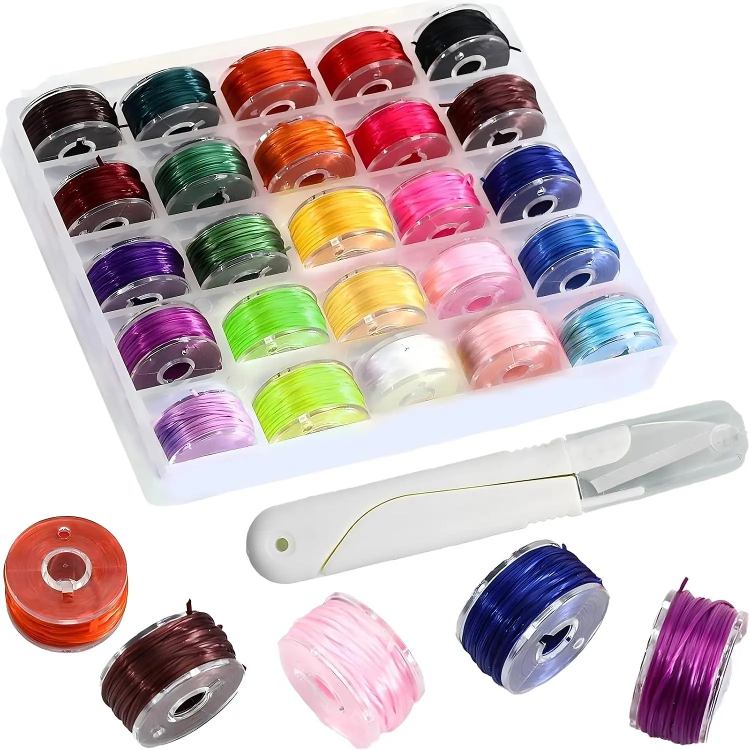 0.8mm Diameter Polyester Elastic String Cord Kit - 25 Colors Sturdy Synthetic Beading Thread, Easy to Stretch for Bracelets, Necklaces DIY Crafts (Toys & Hobbies, Beading & Jewelry Making), Diameter 0.8Mm