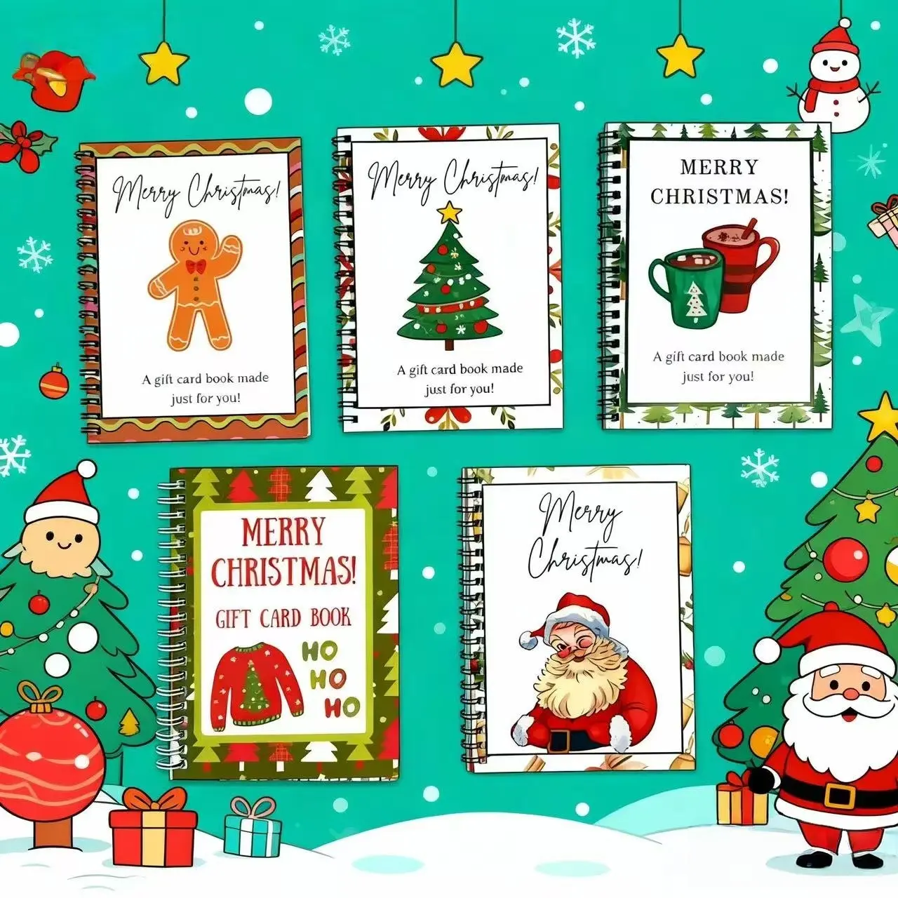 DIY Spiral Bound Christmas Gift Card Album, Surprise Page Design, Graduation & Teacher Appreciation Card Holder, Gift Planner Notebook