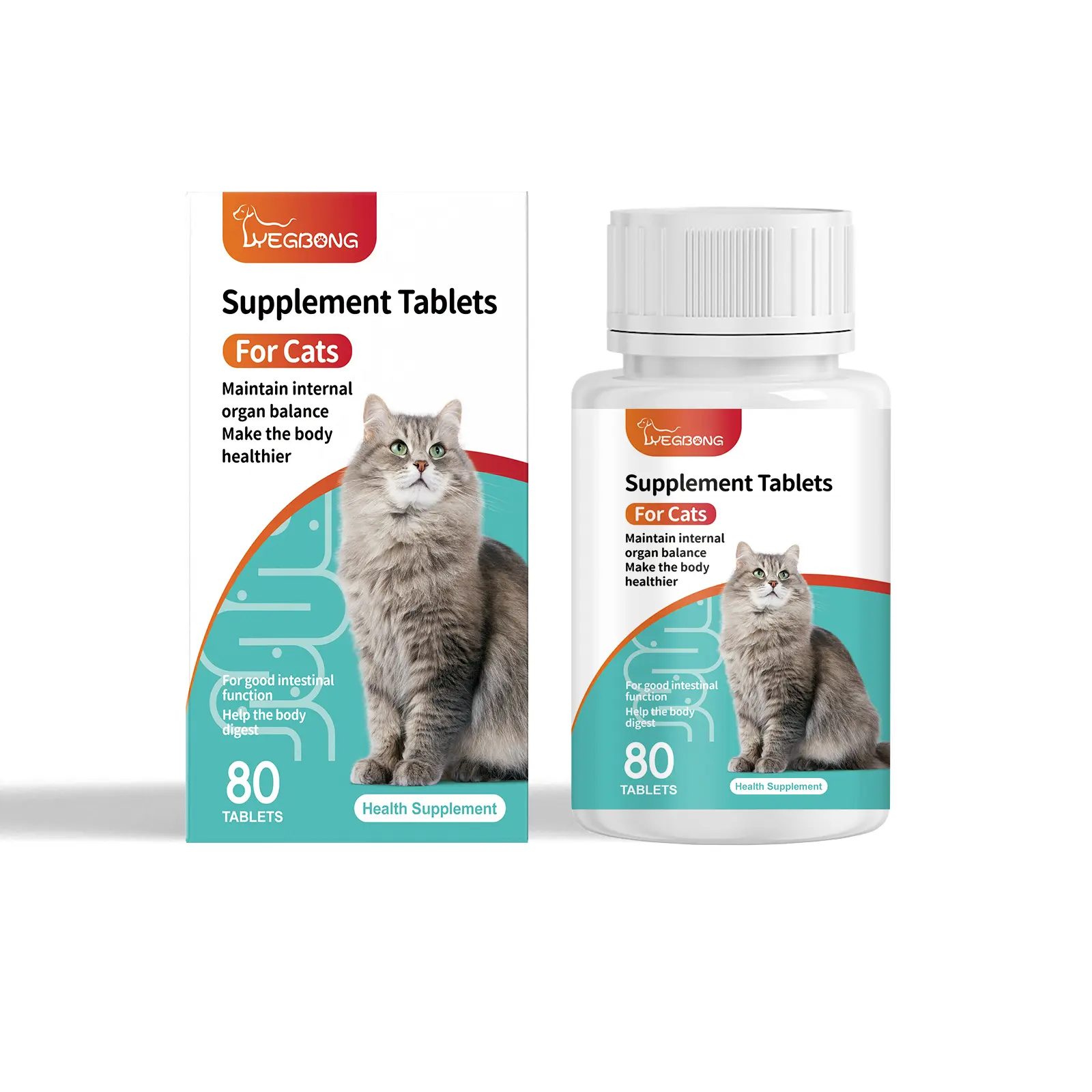 Yegbong Cat Probiotic Tablets Improve Intestinal Health, Balance Digestion and Absorption, Pet Nutritional Supplement