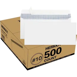 #10 Security Self-Seal Envelopes No.10 Windowless Bussiness Envelopes Security Tinted with Printer Friendly Design Size 4-1/8 x 9-1/2 Inch White 24 LB 500 Pack