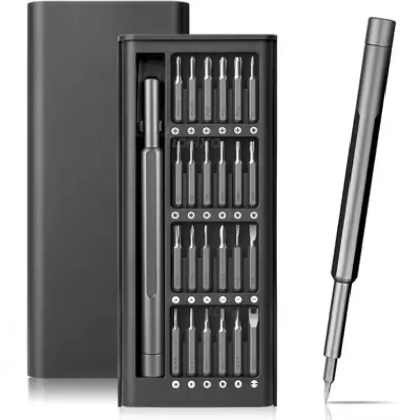 24‑in‑1 Precision Magnetic Screwdriver Set, Screwdriver Combo, S2 Alloy Steel Mini Repair Tool Kit with 360° Rotating Aluminum Handle, Magnetic Storage Box for Phone, Laptop, Watch, Eyeglasses, Camera & Electronics DIY Repair