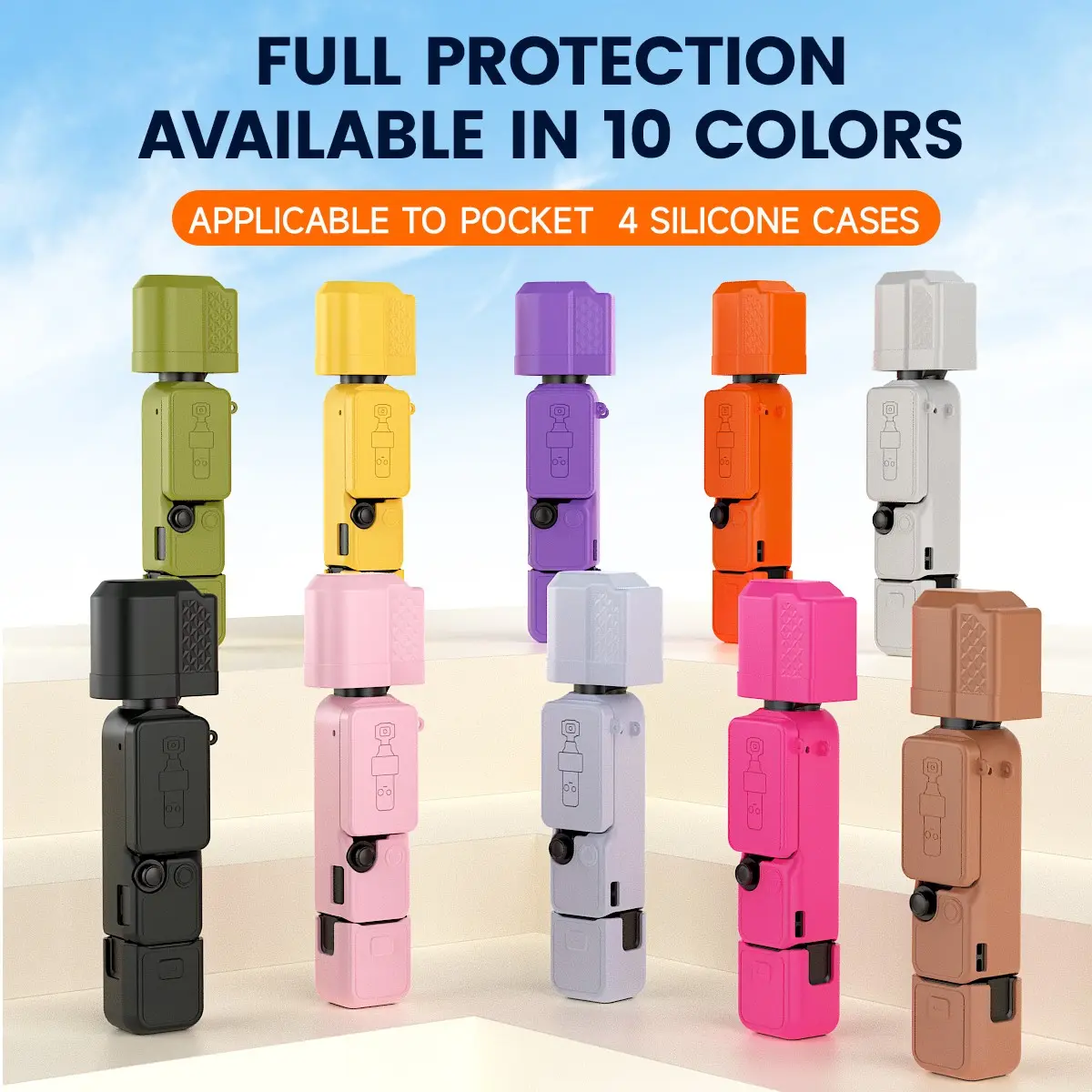 Dji Pocket 4 Silicone Camera Case, Camera Accessory, Soft Shockproof Cover, Anti-Slip Grip, Waterproof Washable, Includes Lanyard, Durable Protection