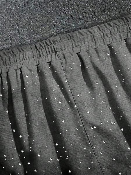 Manfinity Emrg Men's Summer Casual Street Colorful Rhinestone Letter Flame Print Loose Drawstring Shorts, Fitted Fit for Stylish Look Graphic Print Shorts