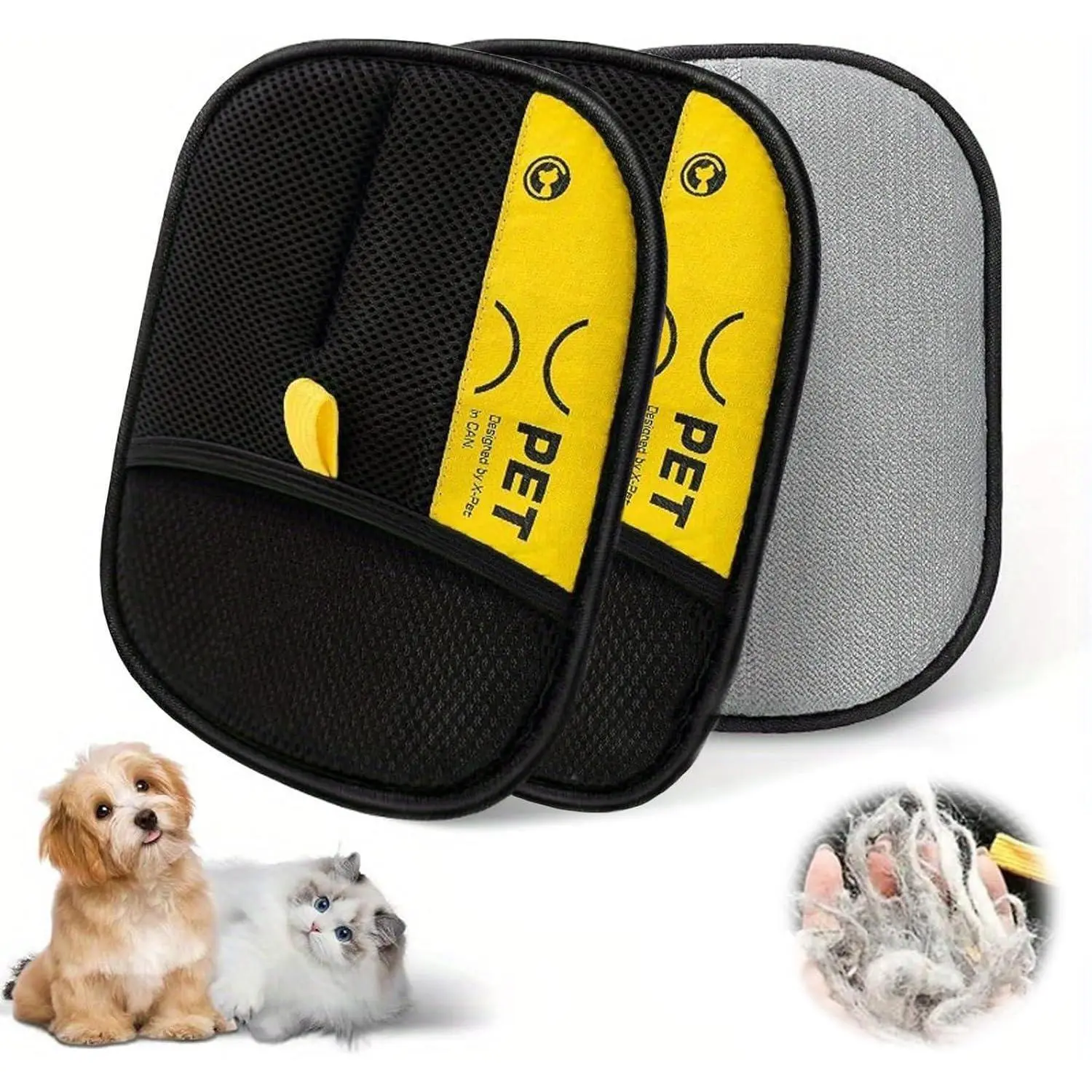 Pet hair remover Electrostatic gloves Two-way brush sticky hair remover Cat hair dog hair glover Grooming Removal Cleaning Portable