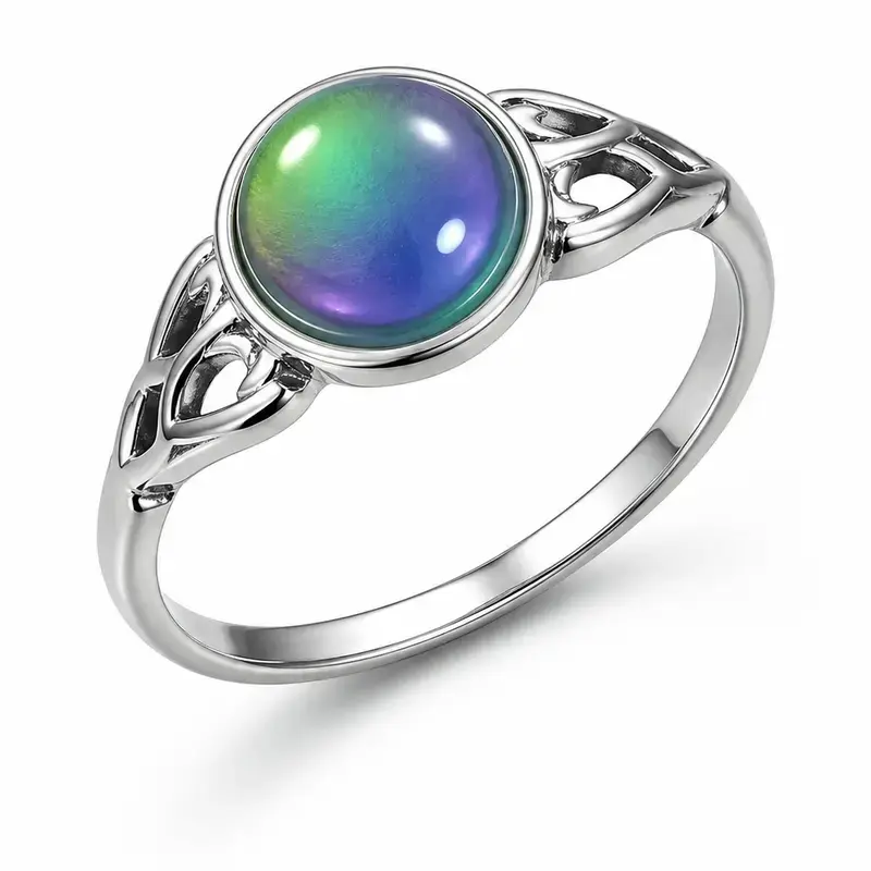 Stylish and Creative Sweet-Style Color-Changing Mood Stone Ring Color Changing Mood Bead Ring, Adjustable Fashion Jewelry Ring for Men and Women, Perfect Gift for Party, Travel and Daily Wear