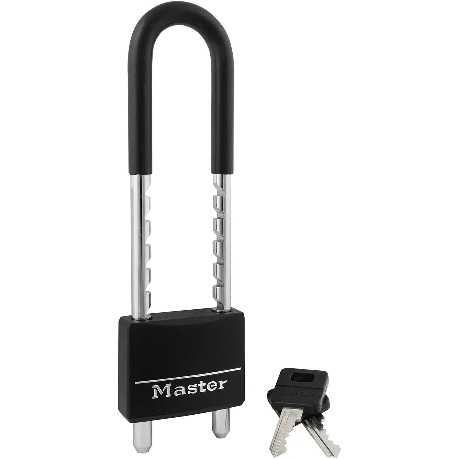 Master Lock 527D Adjustable Shackle Padlock with Key, Black