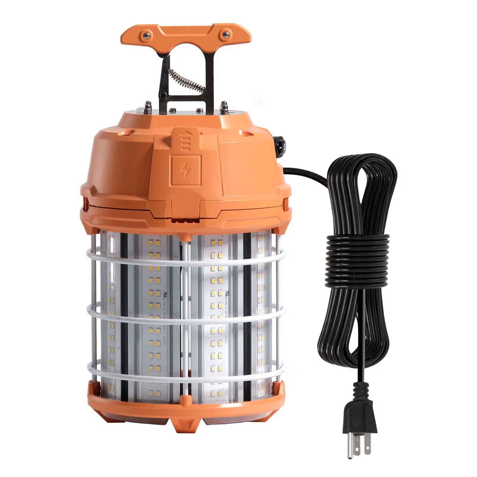 【toolupgrade】VEVOR LED Temporary Work Light, 100W, 14400 lm, 5000K Durable Water-Resistant, Linkable up to 8 Units, Ceiling or Stand Job Site Illumination for Construction Sites, Workshops, Indoor Outdoor Use