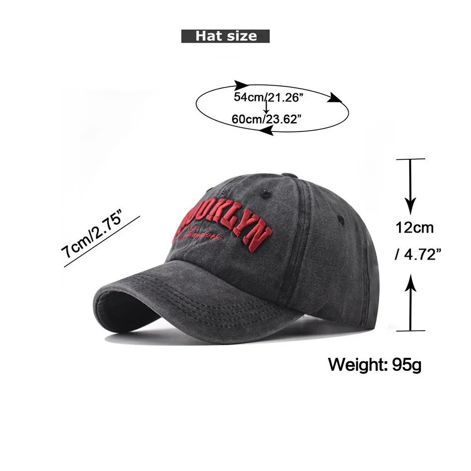 Retro brooklyn Letter Embroidery Baseball Caps Spring Summer Men Women Cotton Adjustable Casual Hat Hip Hop Streetwear Sun Hats