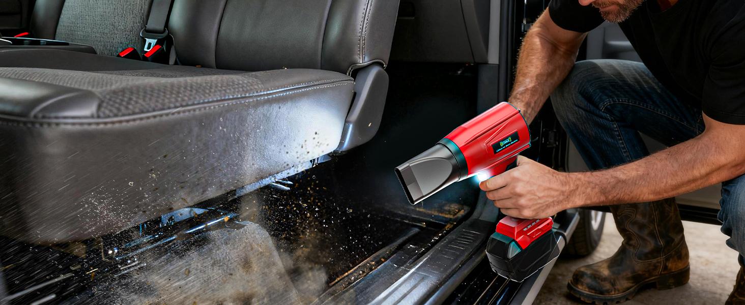 800,000RPM Leaf Blower Compatible with (Tool Only), Brushless Motor, Speed, Lightweight Blower for Car,, (Battery)