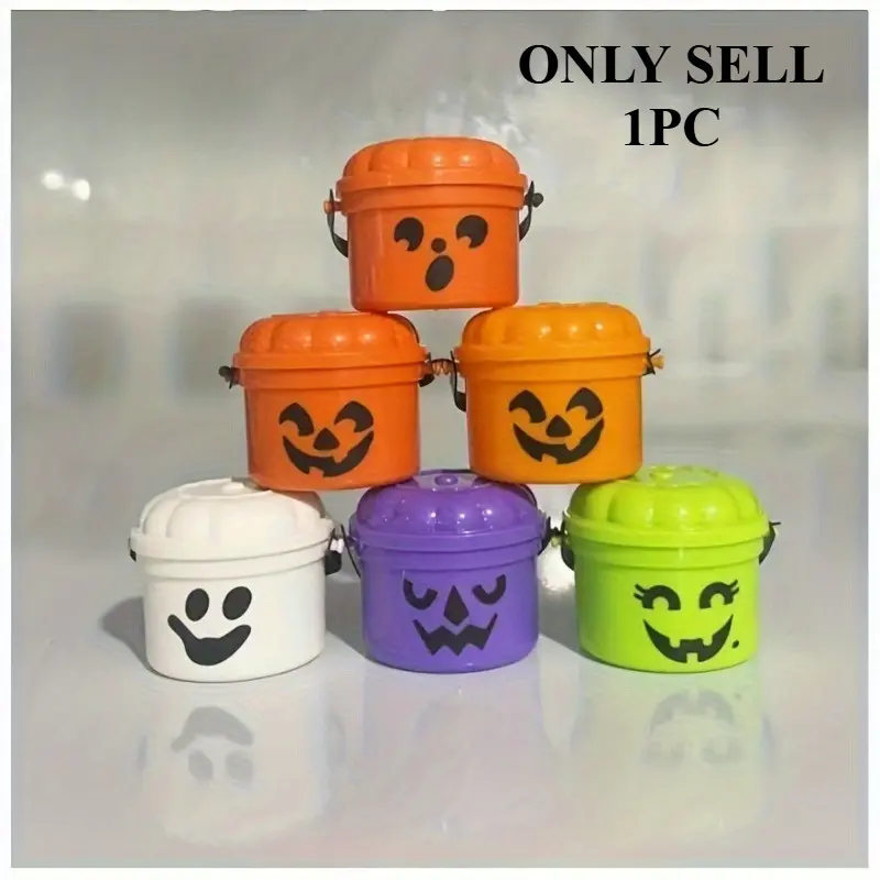 2026 New for Halloween And Christmas Pumpkin Mini Bucket - Perfect for Candy And Party Decorations, Durable Plastic, Retro, Classic Party Decoration, Suitable for Halloween And Thanksgiving, No Feathers Required, No Electricity Needed