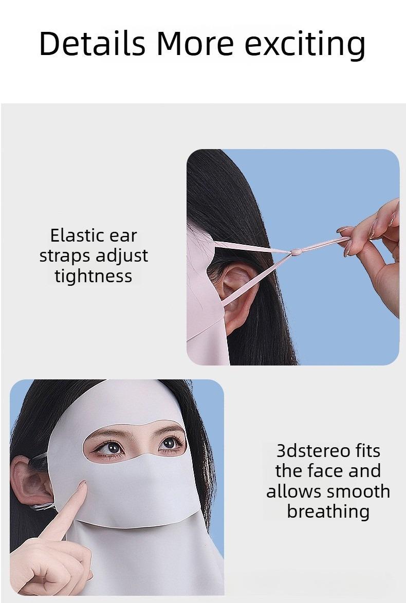 Summer Drinkable Facekini — Full-Face Sun Protection Mask with Neck Guard, UV Blocking, Windproof, Cycling