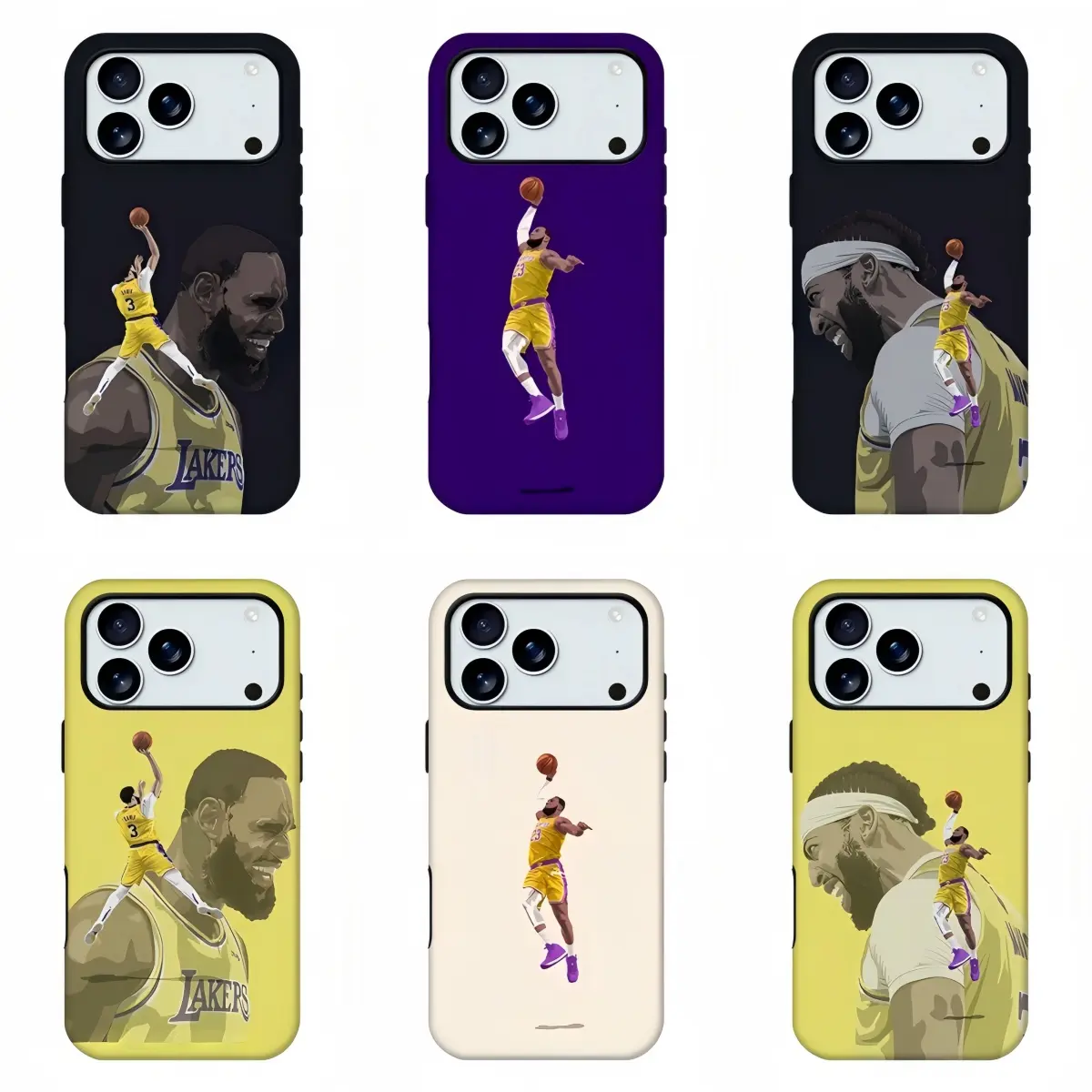 James Lakers Basketball Printed Phone Case,Slim Soft Shell With Star Number Pattern,Anti-Scratch Drop Resistant Camera Protection Cover,For Basketball Fans,Suitable For Daily Use & Travel,Compatible For iPhone 11-17 Pro Max,Samsung S21-S26,Ideal Fan Gift