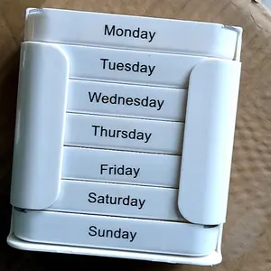 7-Day high-capacity portable pill storage box with daily removable compartments - morning, noon, evening, and bedtime sections, weekly medication planner