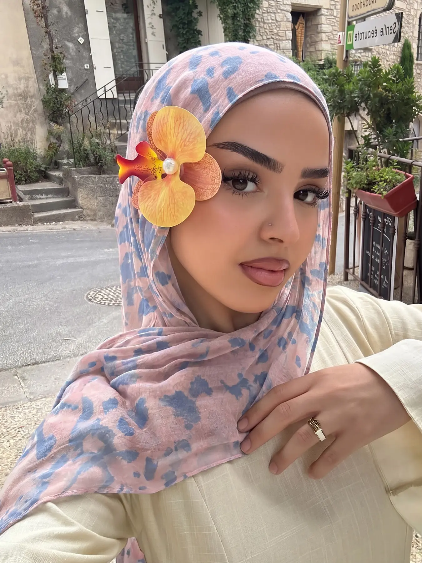 Boho Style Tie-Dye Polyester Women's Woven Hijab Scarf, Summer Daily Travel Vacation Lightweight Sweat-Wicking Sunscreen Headwrap, Fashion Casual Versatile Elegant Shawl