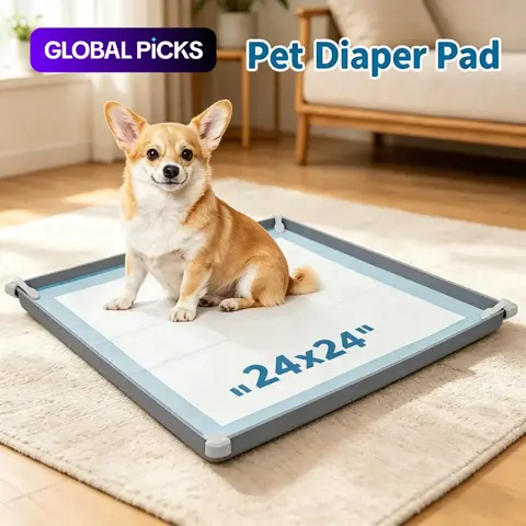 24-Inch Silicone Dog Urinal Puppy Pee Pads, Foldable Portable Non-Slip Pet Floor Protector, Easy Clean Soft Material, Prevents Leaks, Saves Space #GLOBAL PICKS