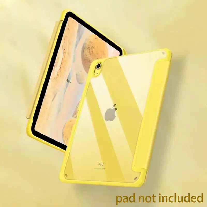 Case for iPad (A16) 11th Generation 11 Inch (2025), iPad 10th 10.9 Inch (2022) - with Clear Transparent Back Shell， Pencil Holder，Slim Trifold Stand Soft Protective Cover, iPad Covers (Case Only)