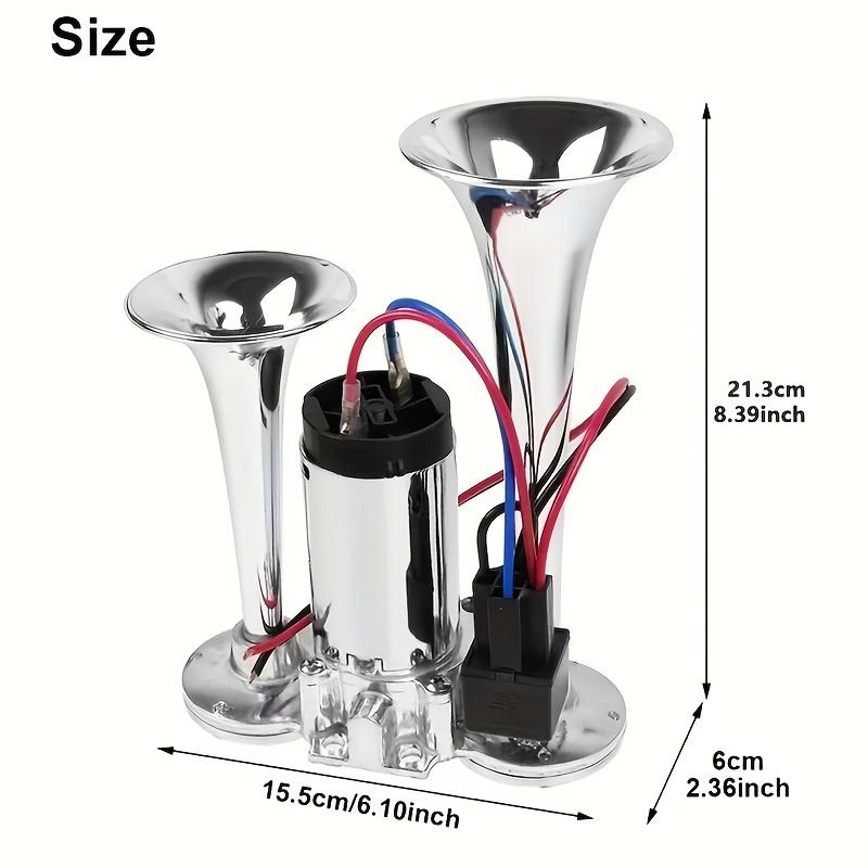 Dual Trumpet Air Horn Kit 12V – Up to 135dB Electric Horn with Compressor for Trucks, Cars & Boats