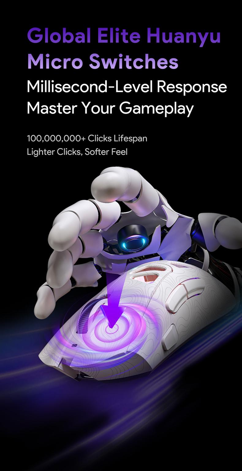 G11 Skeleton Wireless Gaming Mouse PAW3311 RGB Glow Tri-mode Bluetooth Transparent Shell Fast Response Rechargeable FPS Mouse Tiktokshop Lightweight, Gaming with Side Button, Hollowed-out design, White/ Black for Laptop