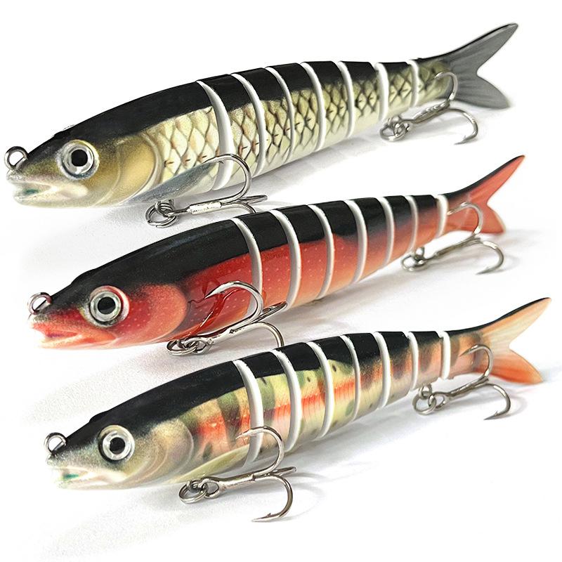19g 8-Segment Multi-Jointed Fishing Lure Set Floating Sinking Minnow & Pencil Hard Baits Realistic Swim Action Sharp Treble Hooks Long Casting for Freshwater Saltwater Bass Pike Walleye Fishing Tackle