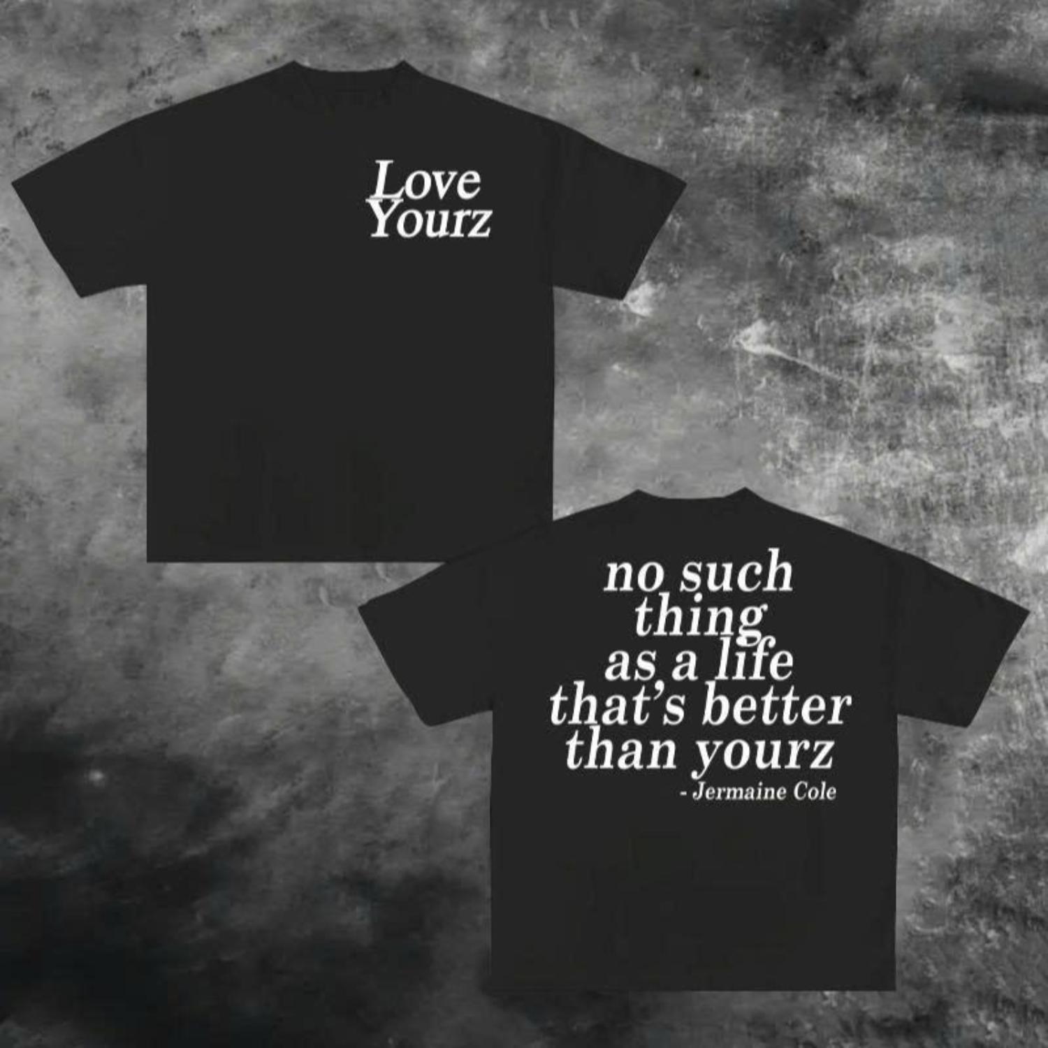 oversized tshirt women J Cole Dreamville Love Yourz Lyrics Graphic t-Shirt VERSION 2, J Cole T-shirt, Cotton tshirt swap