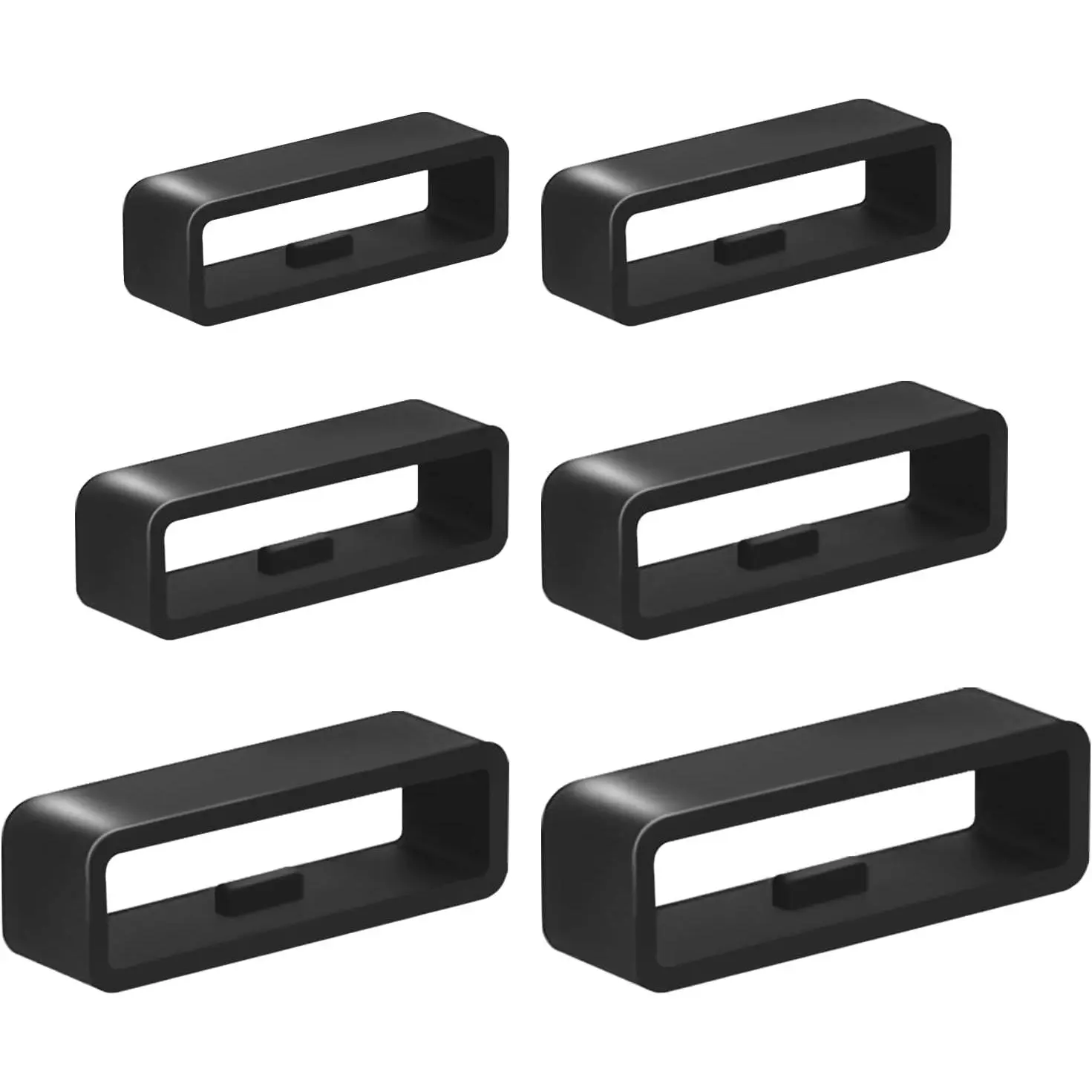 6 count Watch Band Keepers, 16mm/18mm/20mm/22mm /24mm/26mm Watch Strap Holder Loops Retainer, Black  Watch Band Fastener Rings   for   Watches