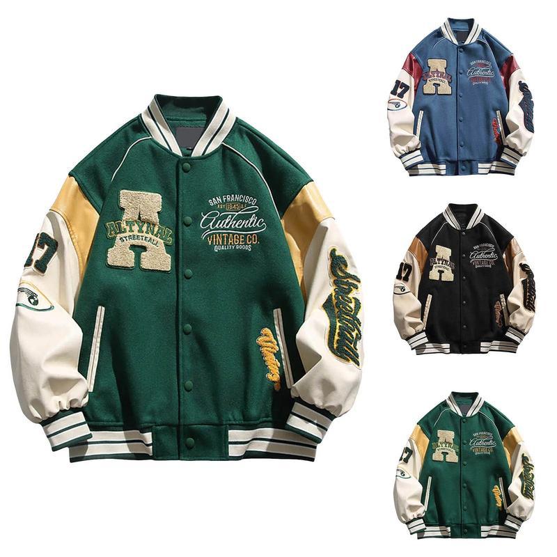 Men Women Vintage Bomber Jacket Boy Harajuku Varsity Baseball Jackets Fashion College Uniform Oversized Y2k Street Coats