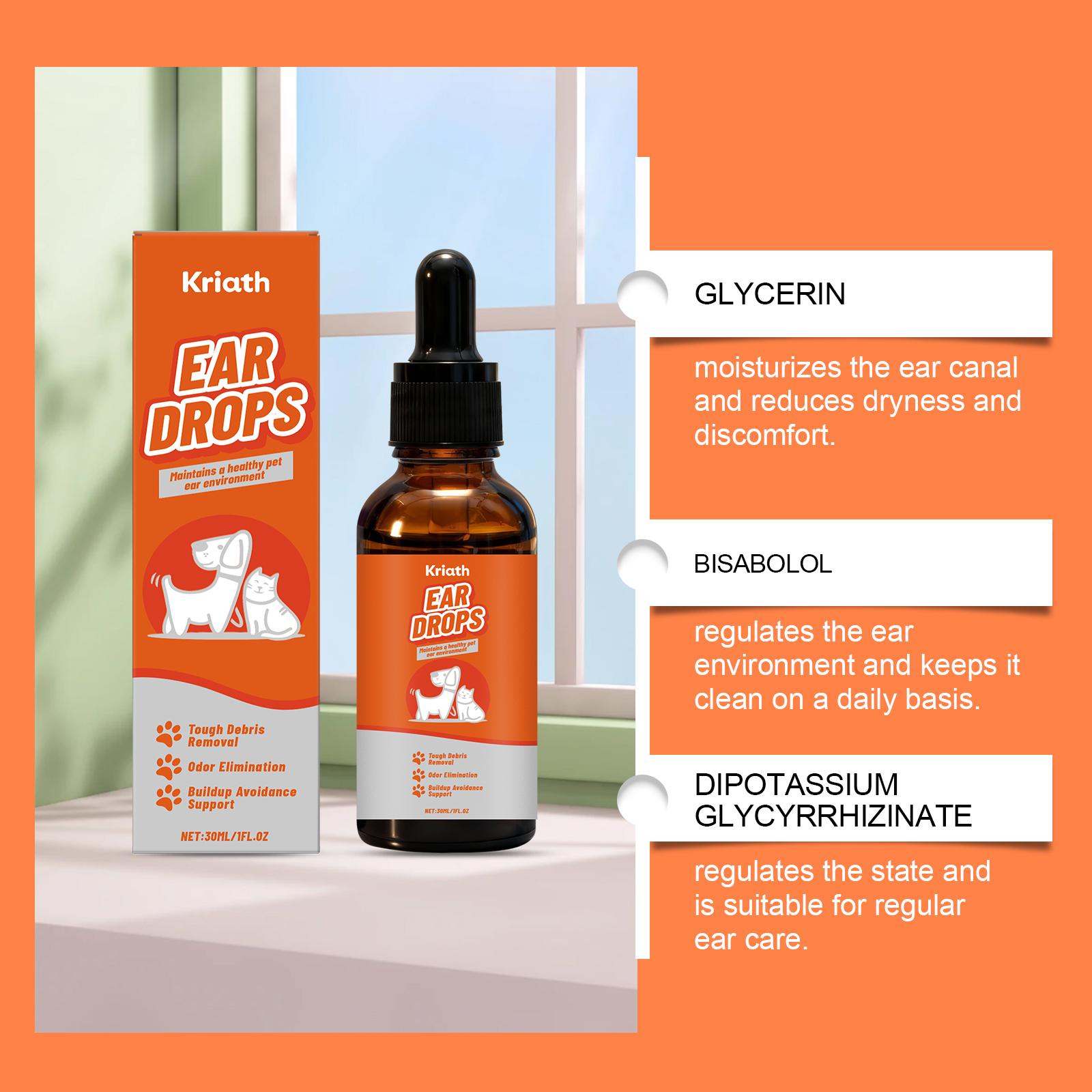 Kriath Pet Ear Care Agent With A Mild Formula Cleans The Ear Canal And Keeps The Ears Fresh. Daily Care Agent