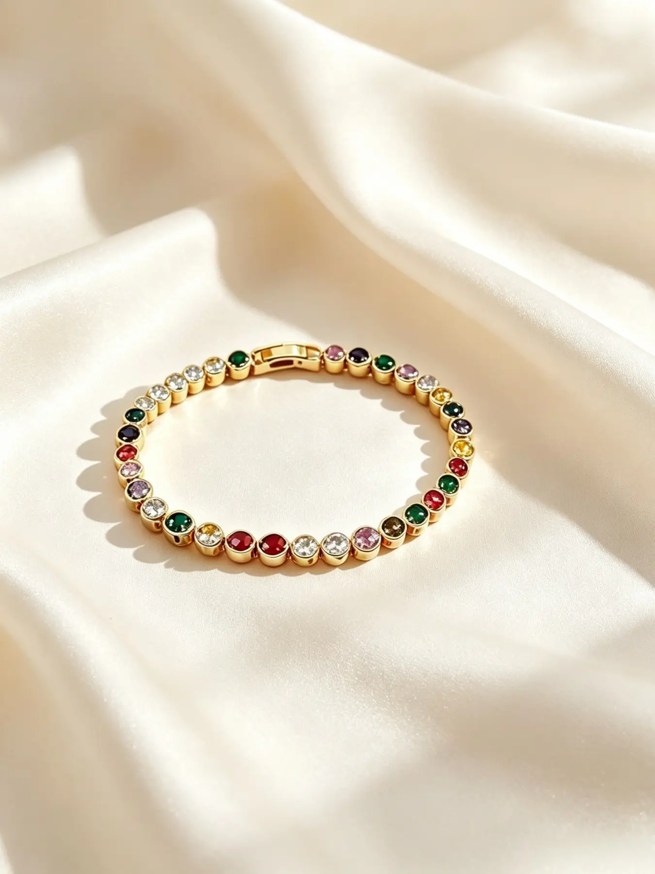 1-piece colored white zircon tennis bracelet - luxurious and exclusive small-sized row diamond bracelet - suitable for versatile daily wear, casual outings and parties. Ideal for couples to wear as gifts or for friends. Comes without a gift box. Two color