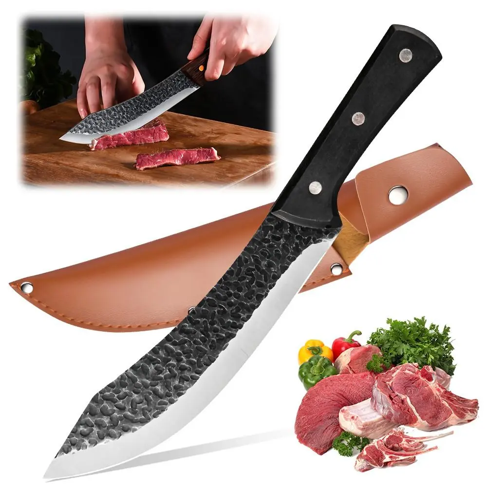 【BackToSchool】Kitchen Chef knife, Handmade Dragon Knife, Crafted from Stainless Steel with a Sheath, Sharp Meat Cleaver for Cutting And Chopping Bones, Versatile Utility Knife with Ergonomic Handle, Ideal for Outdoor, Home