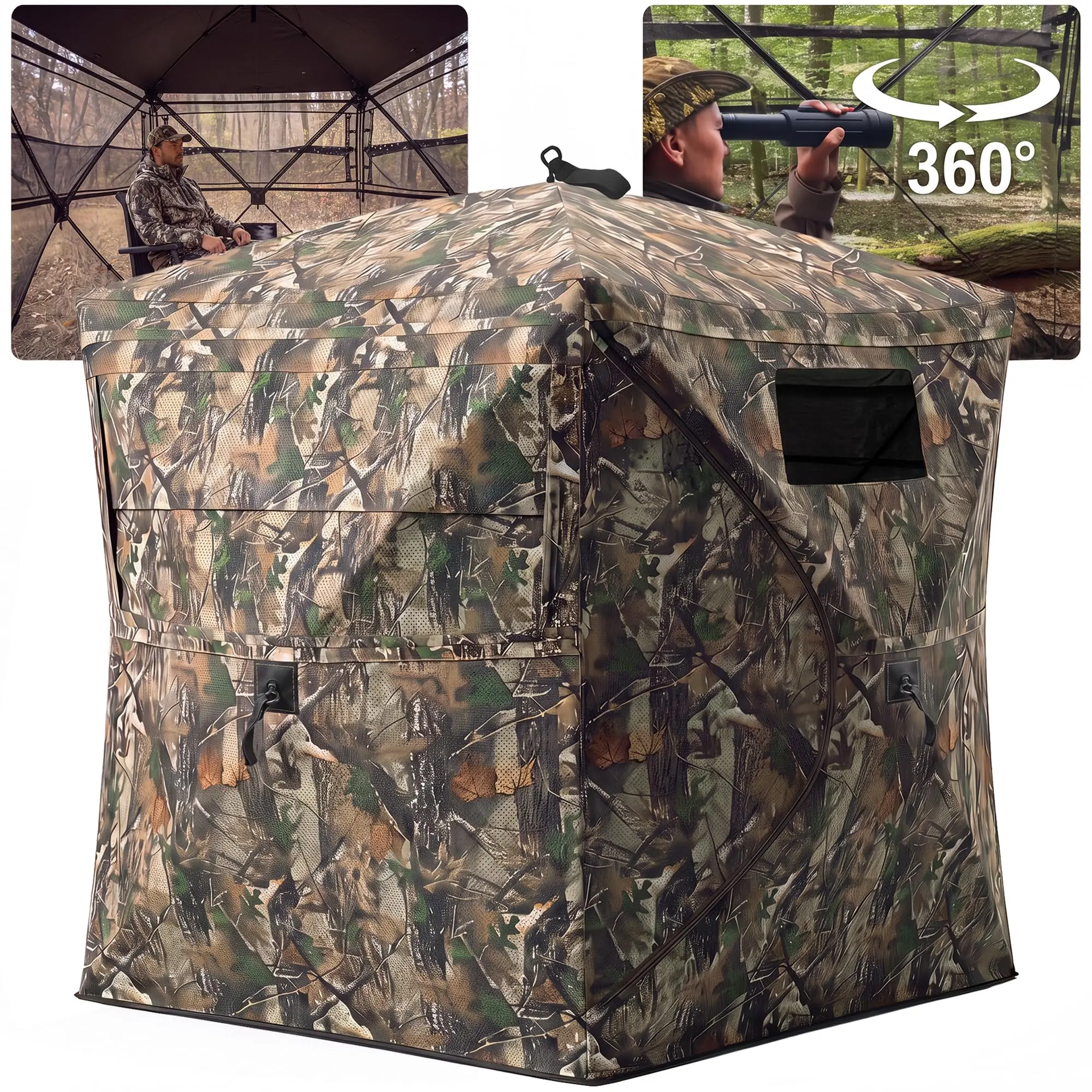 Hunting Blind, 360° See Through Ground Blind, Pop-up Design