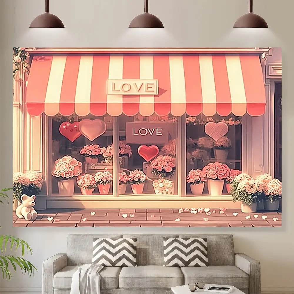 1pc 1pcs Love Heart & Balloon Wall Decor with Love Sign - Romantic Balloon & Heart Canvas Suitable for Birthdays, Valentine's Day Decorations with Free Installation Guide - Wall Hanging for Photo Background, Decor
