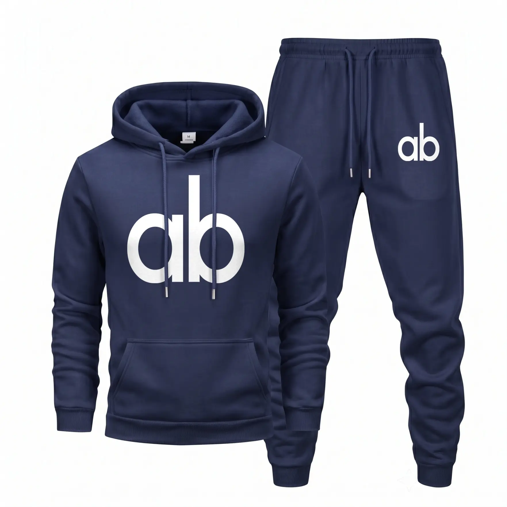 Men's Hoodie Sweatpants Set, Simple Letter Print Pullover Hoodie with Jogger Pants Matching Outfit, Soft Fleece Two Piece Tracksuit, Comfortable Casual Streetwear Clothing for Men, Perfect for Daily Wear and Outdoor Activities