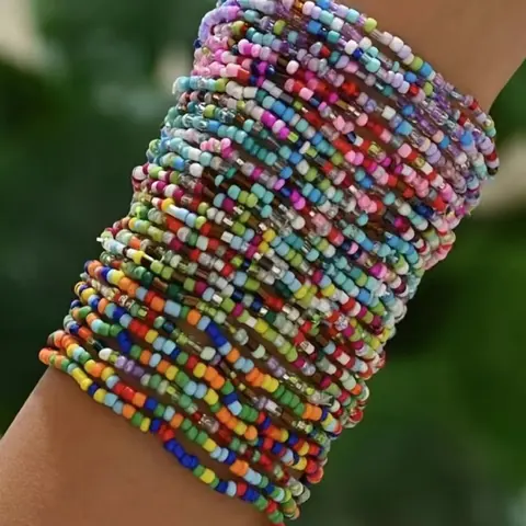 Bohemian Style Colorful Beaded Bracelet Set, 30pcs Stretchable Multicolor Stackable Jewelry for Women & Girls, Perfect Summer Accessory, Boho Style Bracelet, Elastic Bangle, Stacked Bracelets