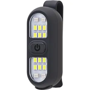 Clip On Flashlight, Rechargeable Hands-Free Safety Light for Runners, Dog Walking at Night, Camping, Hiking, EDC Use, Work Light, Flashing Warning Light and Outdoor Gear