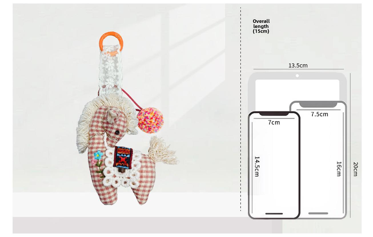 Little Horse Bag Charm – Cute Soft Fur Keychain for Car Mirror or Purse – Adorable Outdoor Animal Pendant Gift for Women & Girls