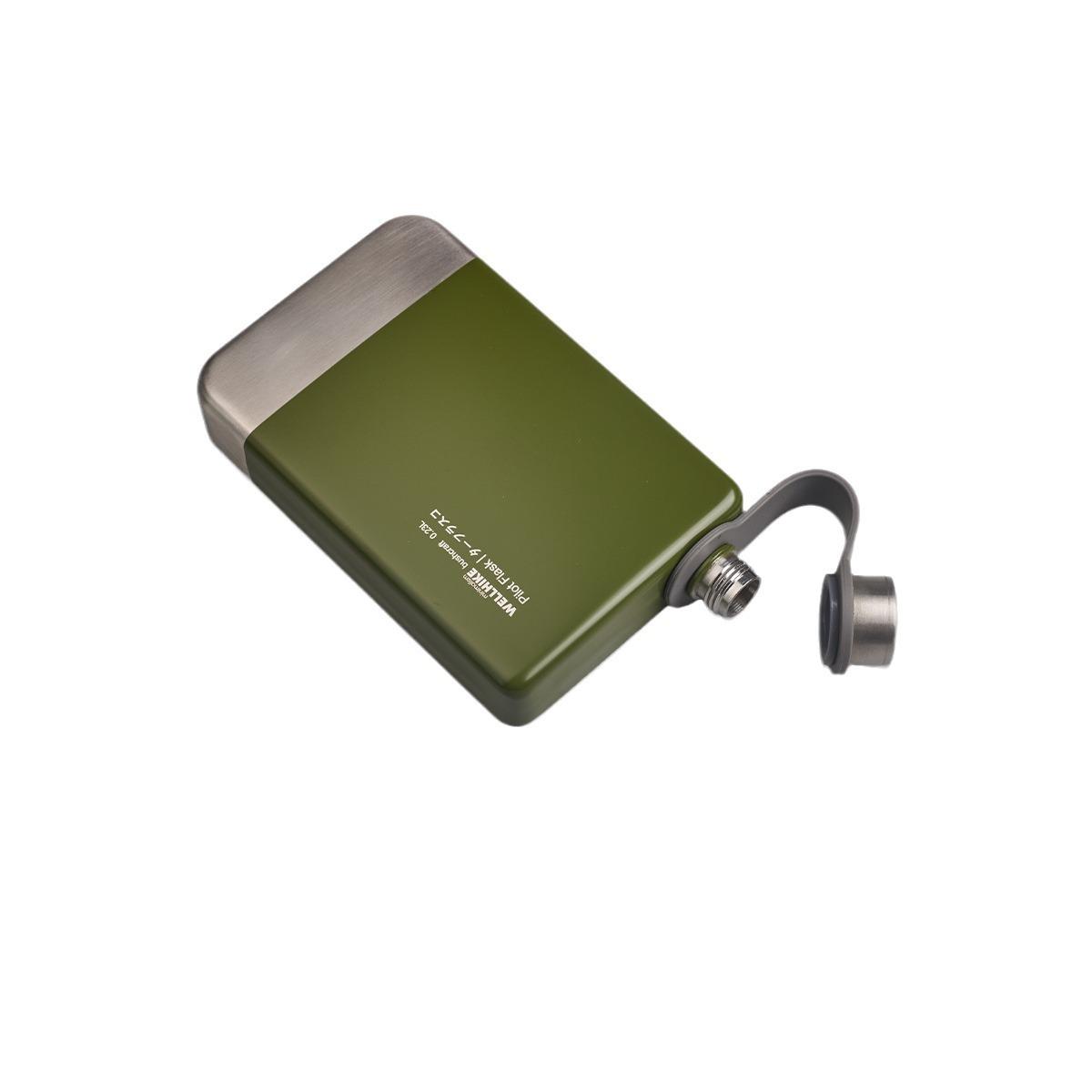 Outdoor Camping 304 Stainless Steel Portable Outdoor Flat Wine Bottle Camping Fuel Coal Oil Alcohol Coffee Pot