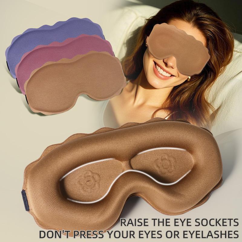 Comfort 3D Eye Mask with Adjustable Strap & Foam Eye Shade, Breathable Eye Patch for Gift, 3D Notch Design Sleeping Eye Mask