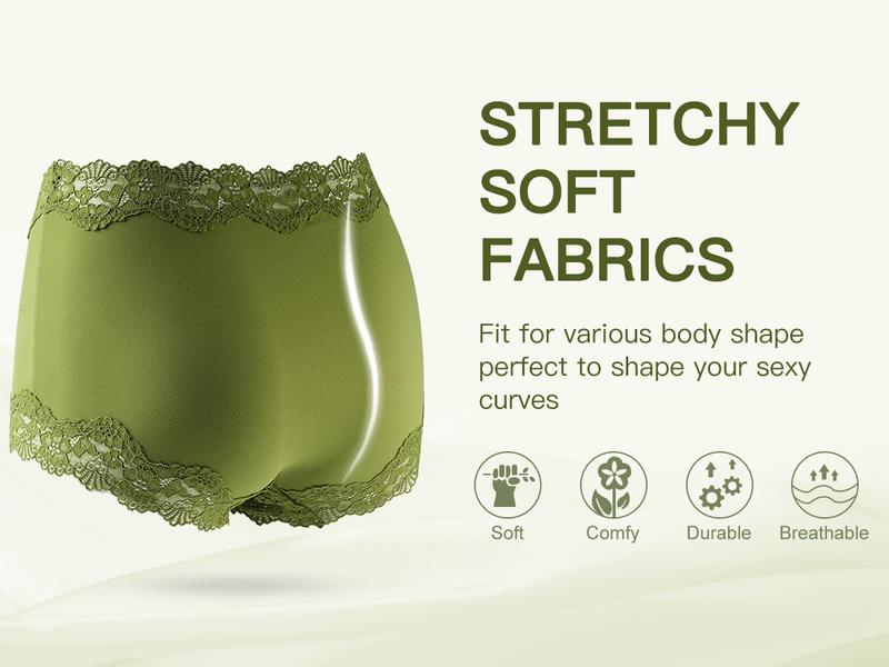 LEVAO Boy Shorts Underwear for Women Lace Full Covreage Boxer Briefs Pantie 5 Pack S-XL LEVAO Boy Shorts Underwear for Women Lace Full Covreage Boxer Briefs Pantie 5 Pack S-XL