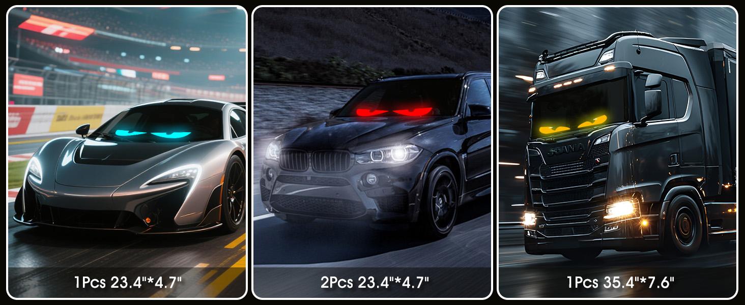Devil Eyes Light for Windshield Programmable LED Signs with APP & Remote Control - 5V USB Digital Lighting Display, LED Eyes for Cars, SUVs & Trucks (1 Pcs)