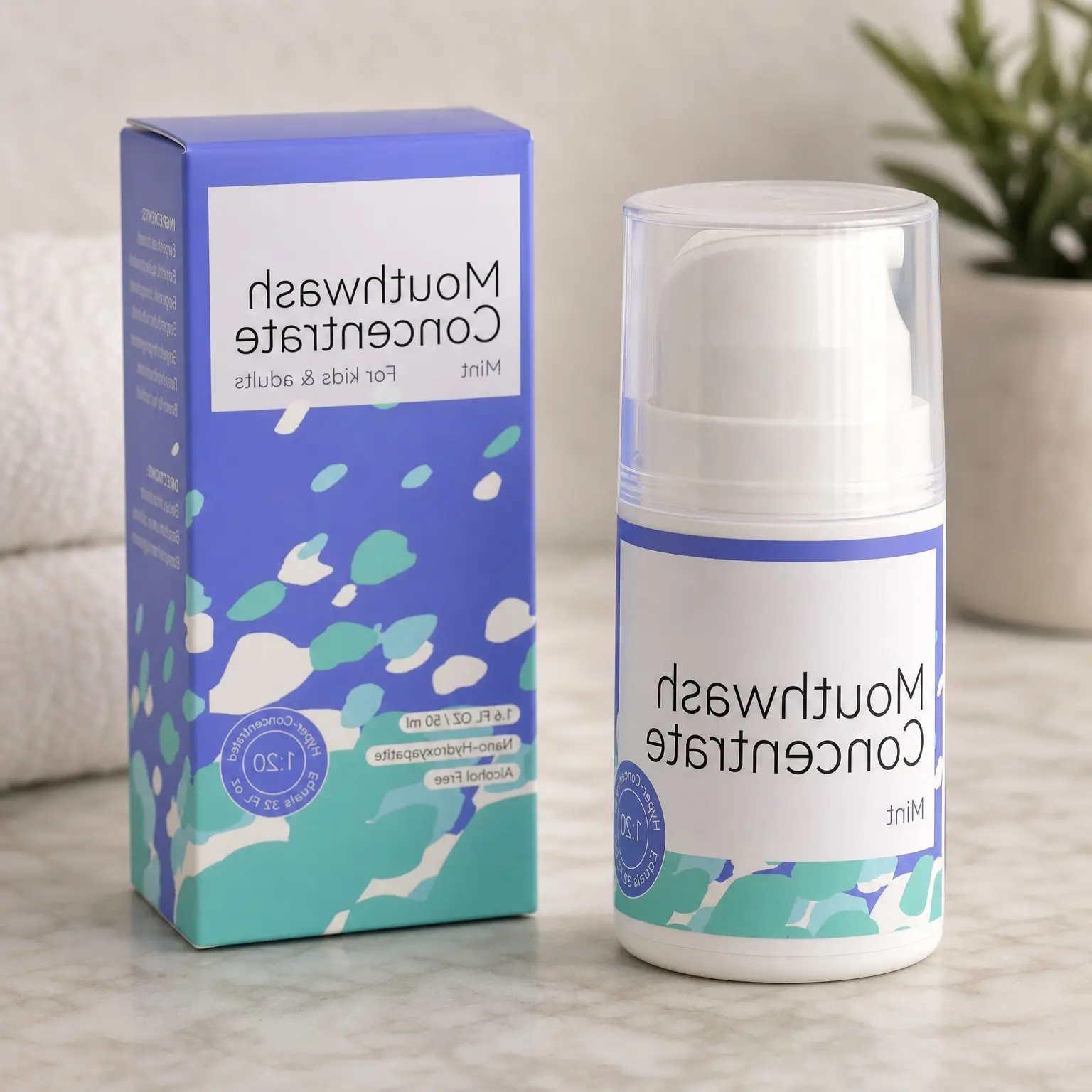20X Mouthwash Concentrate with Nano Hydroxyapatite, Fluoride-Free, Remineralizing Enamel Care, Gentle on Sensitive Teeth, Alcohol-Free, Xylitol, Mint, Travel Size for Kids & AdultsGift