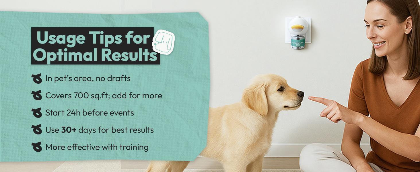 Safe Pheromone Dog Calming Diffuser – Plug-In Anxiety & Stress Relief Aid, Puppy Safe & Ideal for Home Calm Environment (1–3 Pack)