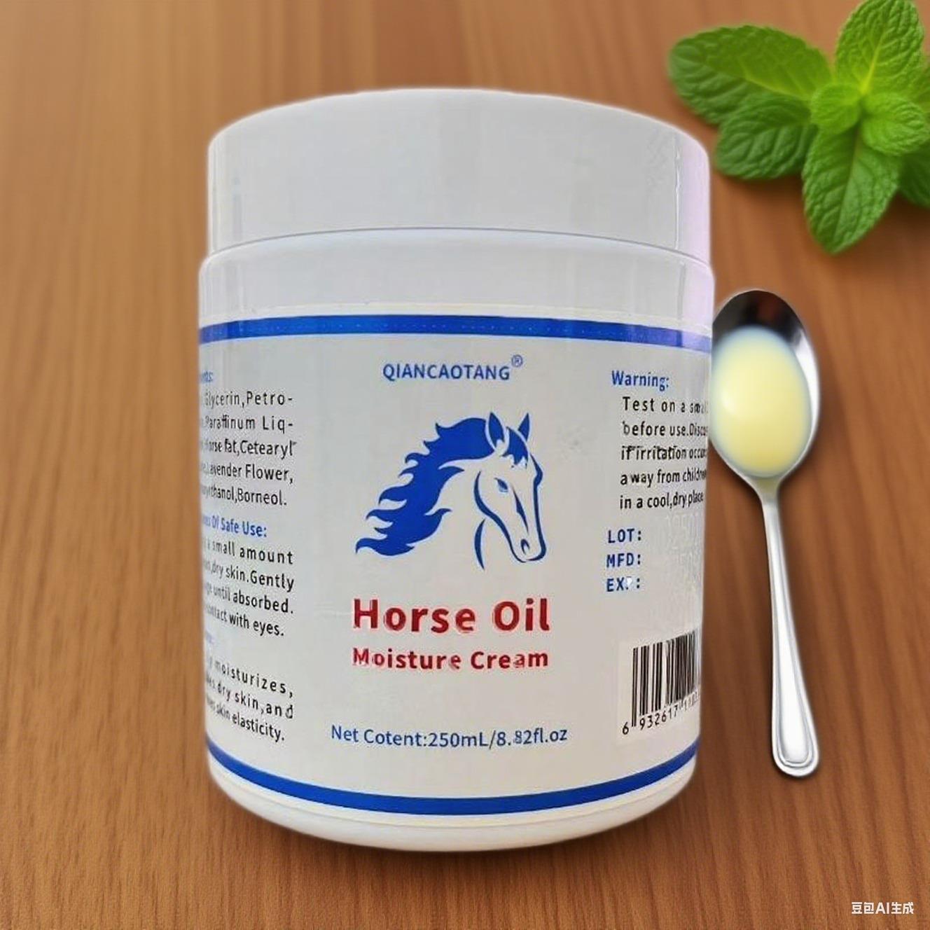 Horse Oil Massage Cream with Vitamin C – 48H Hydration Boost | For All Skin Types | Tea Rosé Infused