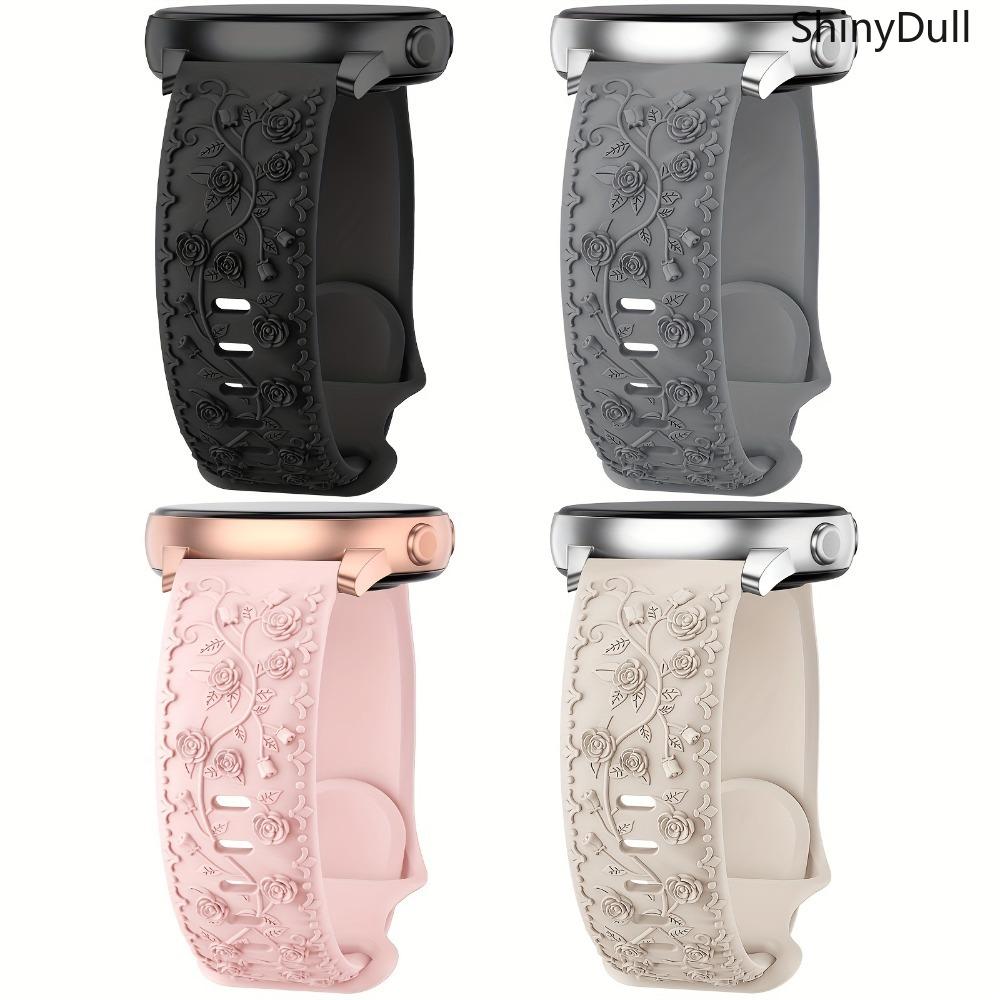 4-Pack Floral Engraved Watch Bands Apple Watch Bands – Sport Strap 38–49mm (Series 1–11, SE, Ultra / Ultra 2)Comfortable & Stylish for Women